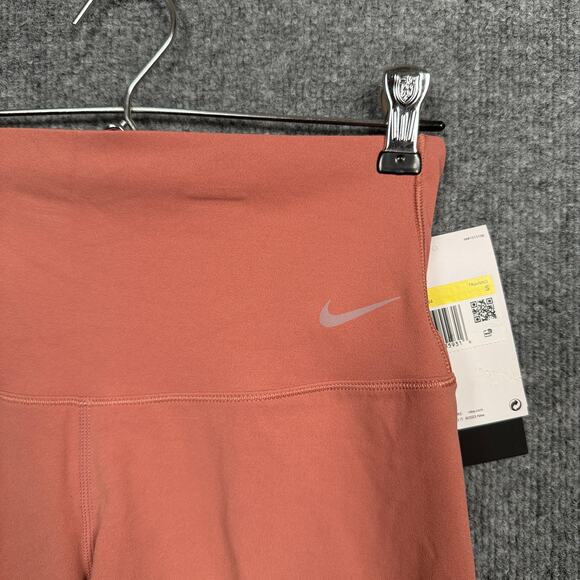 New Nike Womens Small Dri-Fit Capris Tight Cycling Training Burnt Orange Raw Hem - Picture 3 of 11